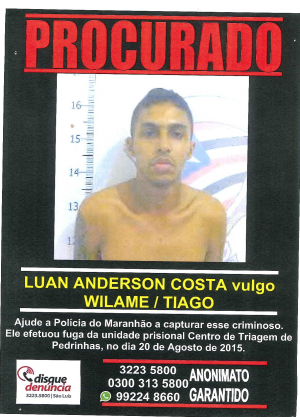 PROCURADO- LUAN ANDERSON COSTA