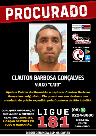CLAUTON BARBOSA GONÇALVES - PROCURADO