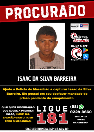 ISAAC DA SILVA BARREIRA - PROCURADO