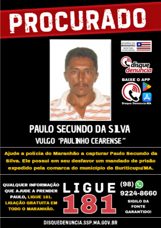 PAULO SECUNDO DA SILVA - PROCURADO