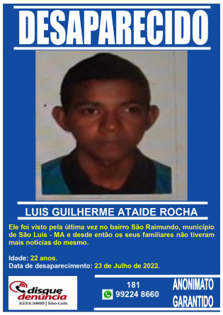 LUIS GUILHERME ATAÍDE ROCHA - DESAPARECIDO