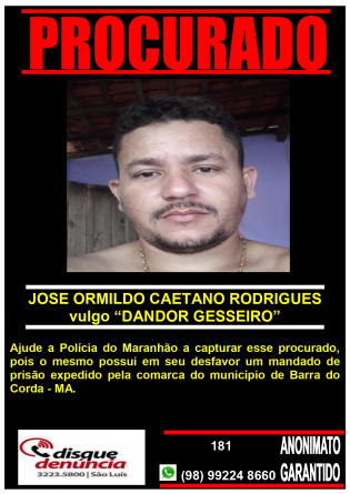 JOSE ORMILDO CAETANO RODRIGUES - PROCURADO