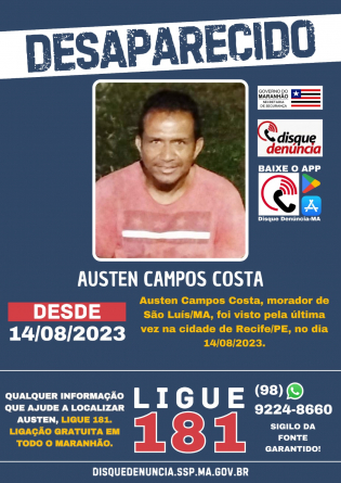 AUSTEM CAMPOS COSTA - DESAPARECIDO