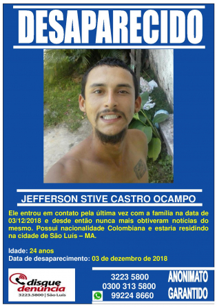 JEFFERSON STIVE CASTRO OCAMPO - DESAPARECIDO