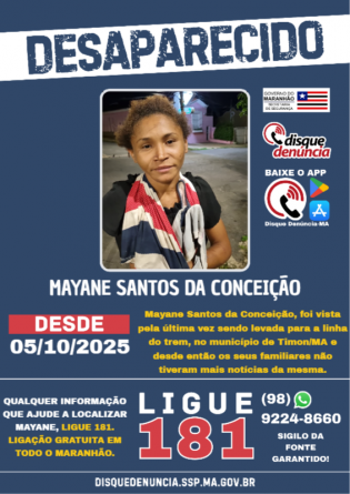 MAYANE SANTOS DA CONCEIÇÃO - DESAPARECIDA