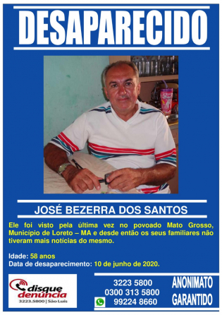 JOSE BEZERRA DOS SANTOS - DESAPARECIDO