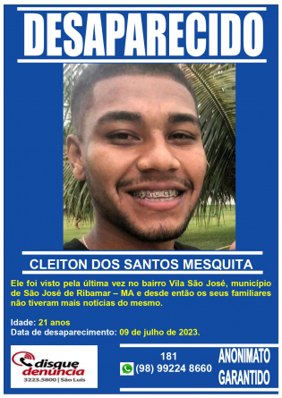 CLEITON DOS SANTOS MESQUITA - DESAPARECIDO