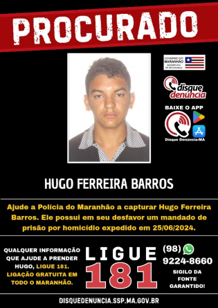 HUGO FERREIRA BARROS - PROCURADO