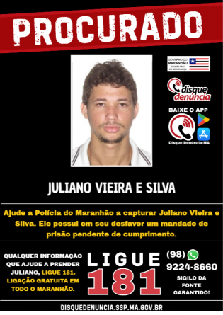 JULIANO VIEIRA E SILVA - PROCURADO