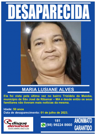 MARIA LUSIANE ALVES - DESAPARECIDA