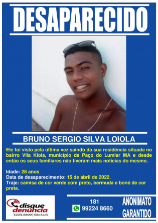 BRUNO SERGIO SILVA LOIOLA - DESAPARECIDO