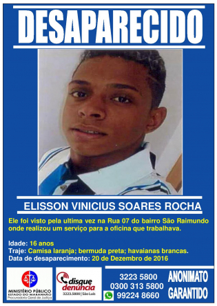 ELISSON VINICIUS SOARES ROCHA - DESAPARECIDO