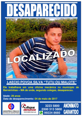LAECIO POVOA SILVA - LOCALIZADO