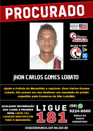 JHON CARLOS GOMES LOBATO - PROCURADO