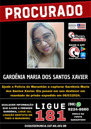 GARDÊNIA MARIA DOS S. XAVIER - PROCURADA