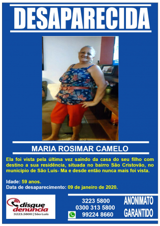 DESAPARECIDA - MARIA ROSIMAR CAMELO