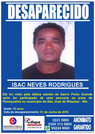 ISAC NEVES - DESAPARECIDO
