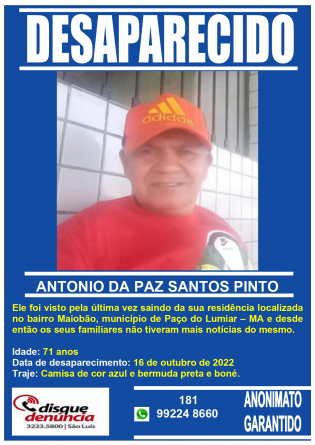 ANTONIO DA PAZ SANTOS PINTO - DESAPARECIDO