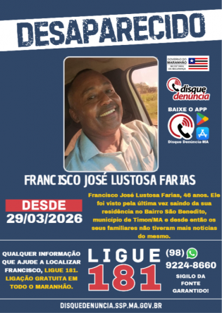 FRANCISCO JOSÉ LUSTOSA FARIAS - DESAPARECIDO