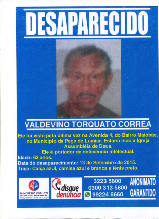 VALDEVINO TORQUATO CORREA- DESAPARECIDO