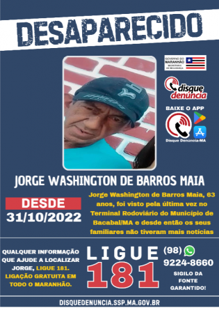 JORGE WASHINGTON DE BARROS MAIA - DESAPARECIDO
