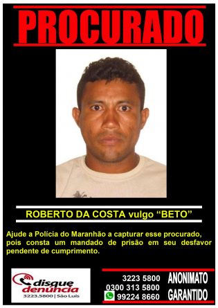 PROCURADO - ROBERTO DA COSTA