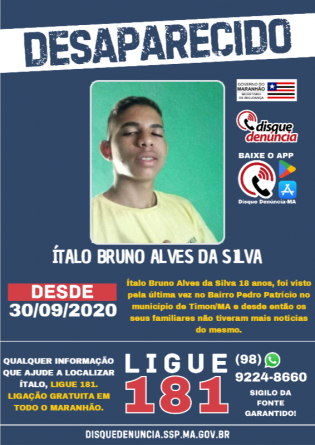 ÍTALO BRUNO ALVES DA SILVA - DESAPARECIDO