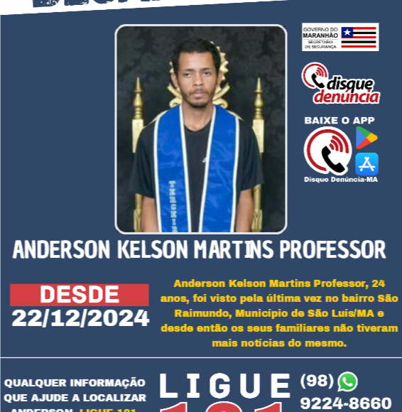 ANDERSON KELSON MARTINS PROFESSOR – desaparecido