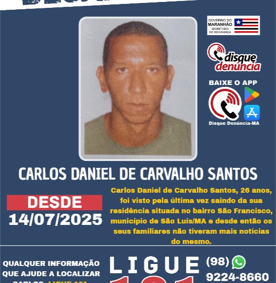 CARLOS DANIEL DE CARVALHO SANTOS – desaparecido