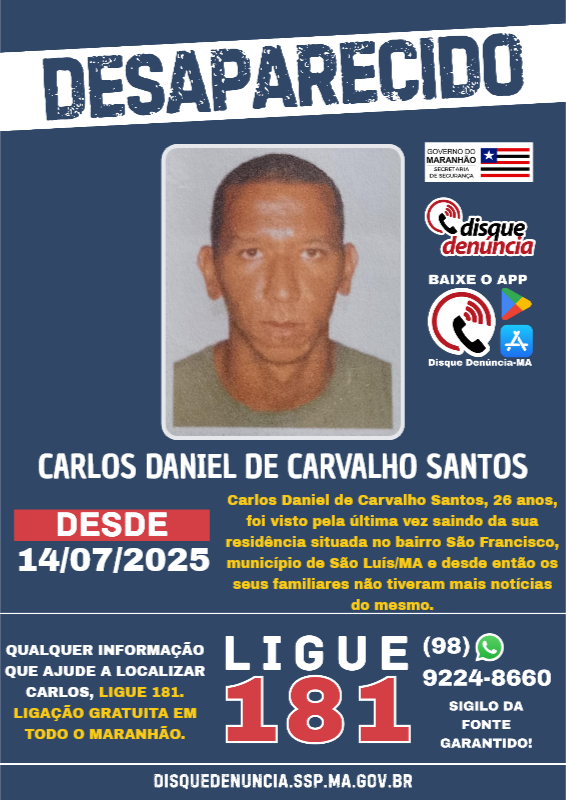 CARLOS DANIEL DE CARVALHO SANTOS - DESAPARECIDO