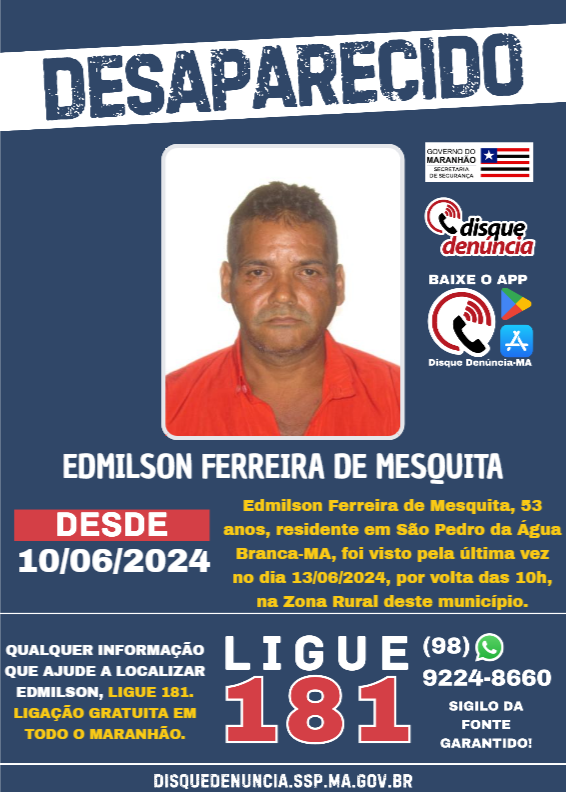 EDMILSON FERREIRA DE MESQUITA - DESAPARECIDO