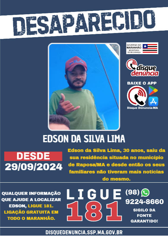 EDSON DA SILVA LIMA - DESAPARECIDO