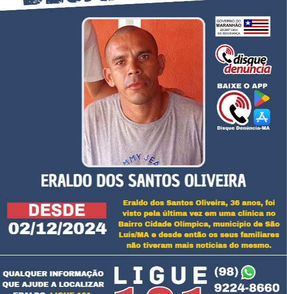 ERALDO DOS SANTOS OLIVEIRA – desaparecido
