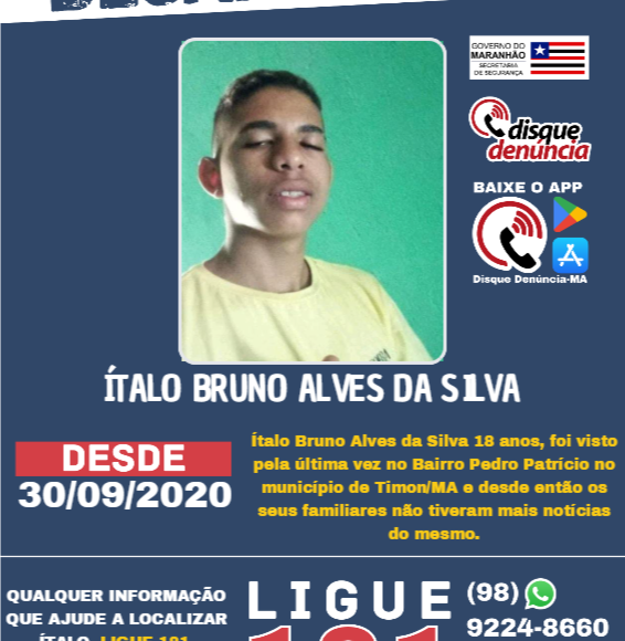 ÍTALO BRUNO ALVES DA SILVA – desaparecido