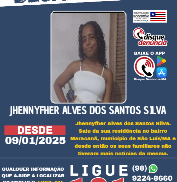 JHENNYFHER ALVES DOS SANTOS SILVA – desaparecido