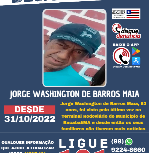 JORGE WASHINGTON DE BARROS MAIA – desaparecido