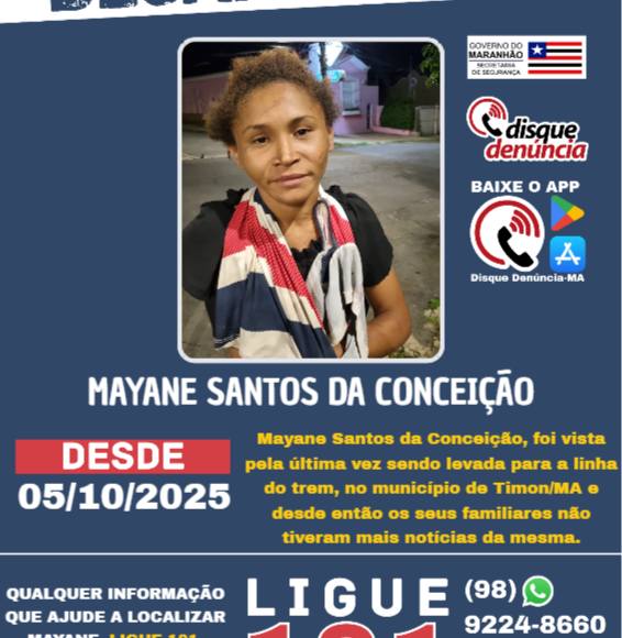 MAYANE SANTOS DA CONCEIÇÃO – DESAPARECIDA