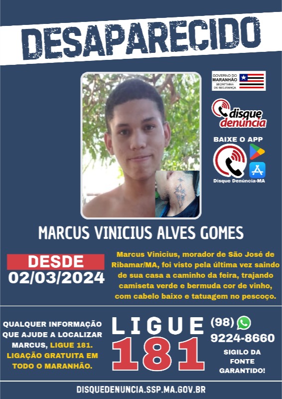 MARCUS VINICIUS ALVES GOMES - DESAPARECIDO