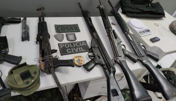 Forças de Segurança apreendem armas de grosso calibre e explosivos em Vitorino Freire e Presidente Dutra. Trio preso têm envolvimento em ataques às agências bancárias