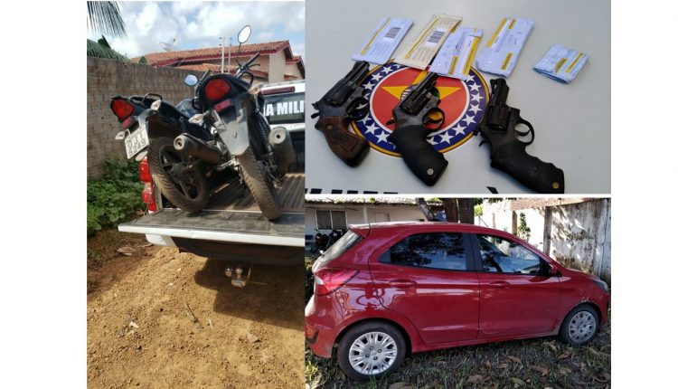 POLÍCIA MILITAR EM VITÓRIA DO MEARIM PRENDE ASSALTANTES DE POSTO DE COMBUSTÍVEL COM 3 ARMAS DE FOGO