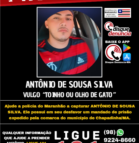 ANTÔNIO DE SOUSA SILVA – procurado