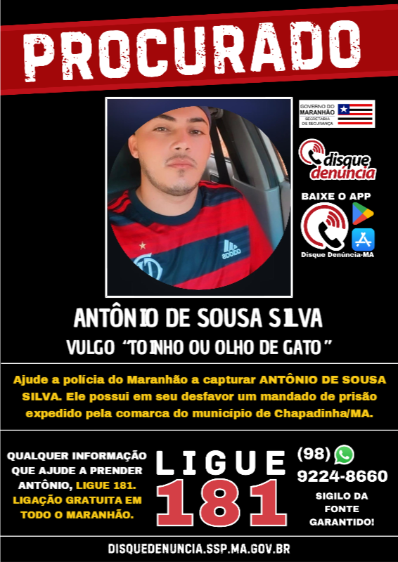 ANTÔNIO DE SOUSA SILVA - PROCURADO
