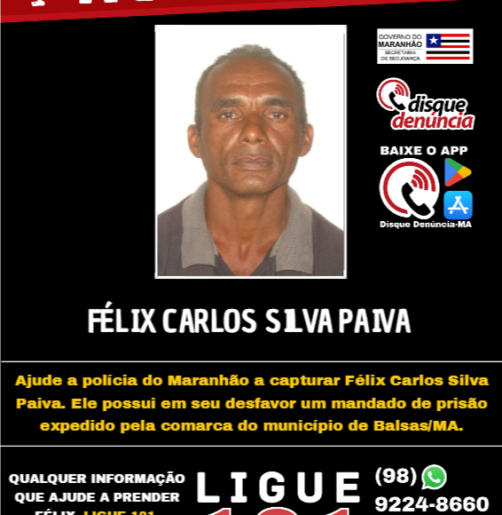 FÉLIX CARLOS SILVA PAIVA – PROCURADO