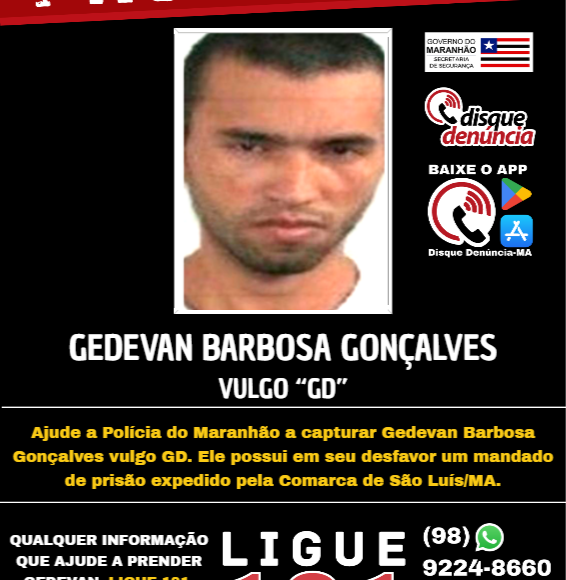 GEDEVAN BARBOSA GONÇALVES – procurado