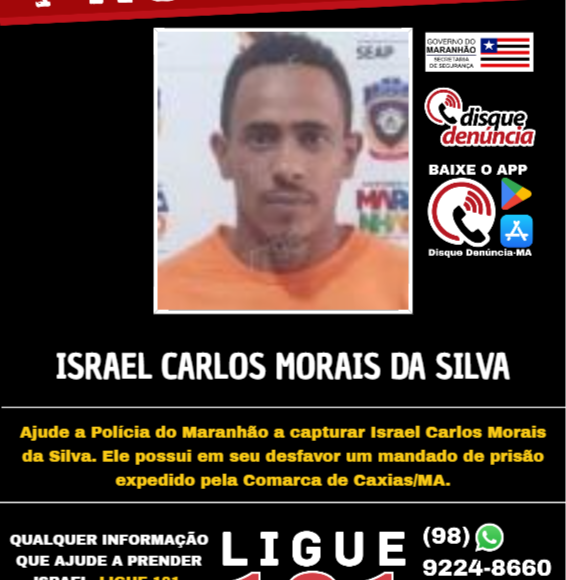 ISRAEL CARLOS MORAIS DA SILVA – PROCURADO
