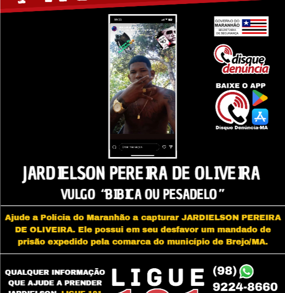 JARDIELSON PEREIRA DE OLIVEIRA – procurado