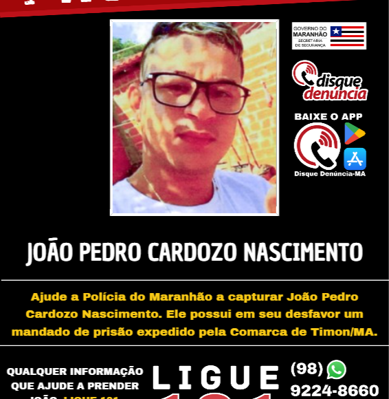 JOÃO PEDRO CARDOZO NASCIMENTO – procurado