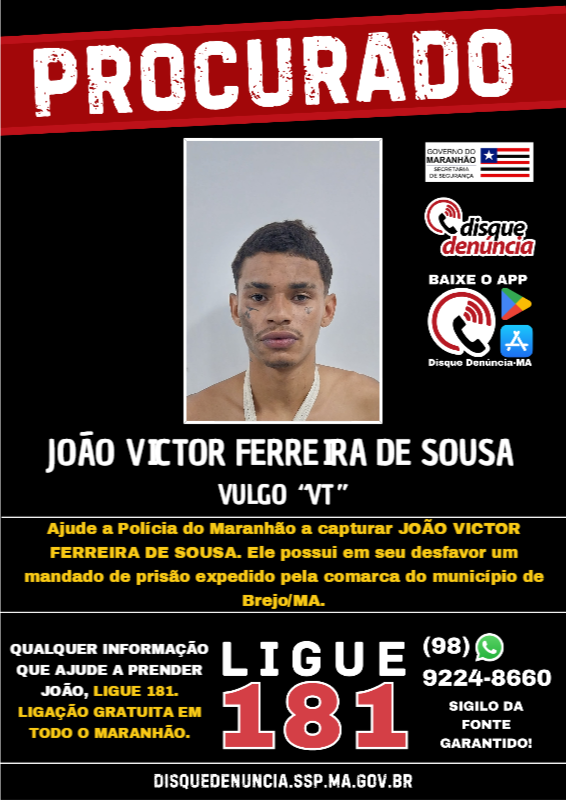 JOÃO VICTOR FERREIRA DE SOUSA - PROCURADO