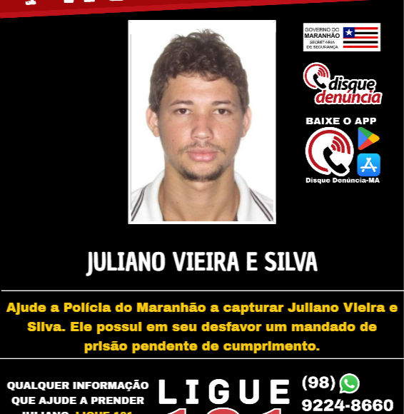JULIANO VIEIRA E SILVA – PROCURADO