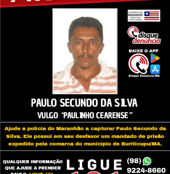 PAULO SECUNDO DA SILVA – PROCURADO